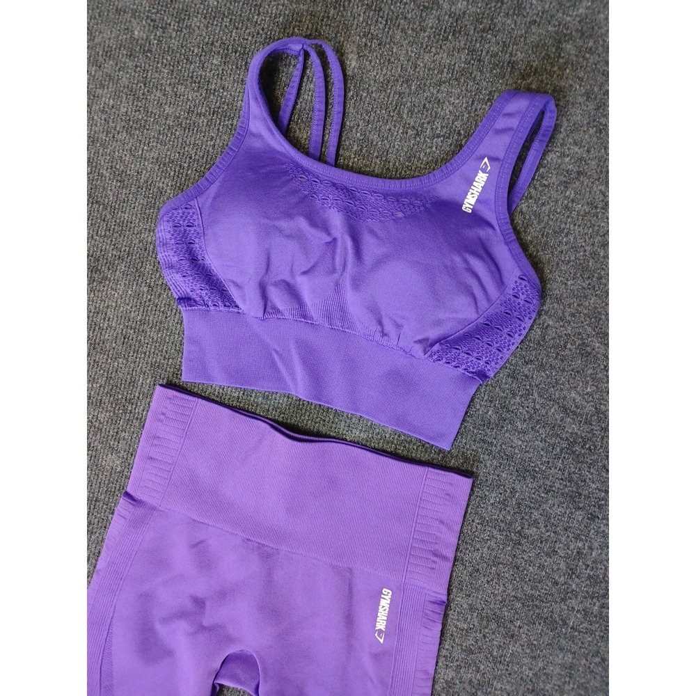 Gymshark Womens Small Energy+ Seamless Leggings & Sports Bra Purple